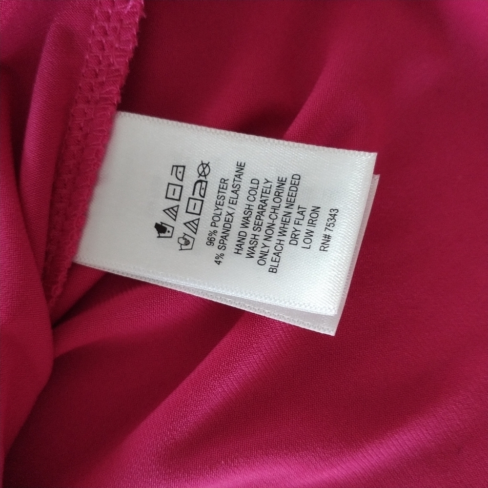 Tahari Pink Sleeveless Faux Wrap Side Buckle Top M - Picture 10 of 11